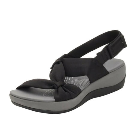 

New Women Sandals Summer Breathable Beach Shoes Large Size Bow Knot Wedge Heels Sandals Fashion Trend Roman Sandals Slide on Sandals for Women Sparkly Sparkling Sandals for Women