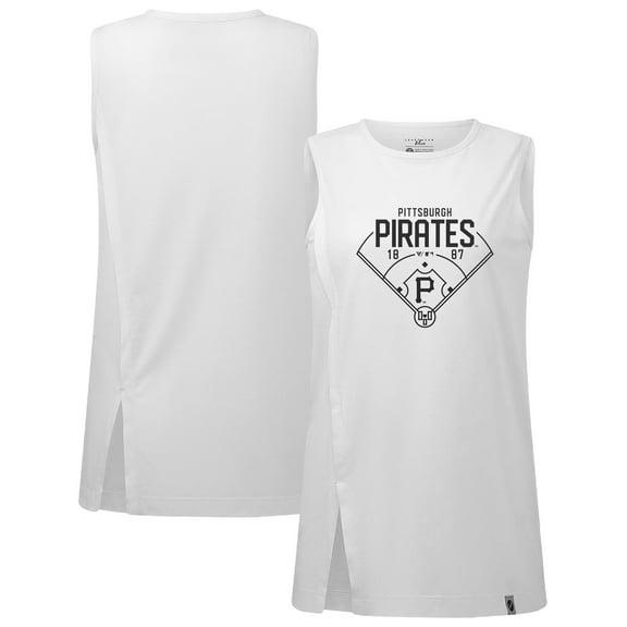 Women's Levelwear White Pittsburgh Pirates Influx Home Field Tank Top