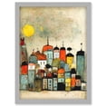 thumbnail image 1 of Mid Day Sun Town Skyline Artwork Framed Wall Art Print A4, 1 of 4