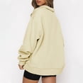 thumbnail image 4 of sudadera con cremallera de color sólido de manga larga de moda casual para mujer caqui / m, 4 of 6