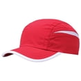 thumbnail image 2 of Unisex Baseball Cap, Color-blocking Adjustable Visor Hat for Men and Women, Breathable Quick-Dry Sport Caps for Running, Cycling, Hiking, Training and Daily Wear-Red, 2 of 3