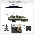 thumbnail image 4 of wikiwiki 9FT Patio Umbrellas with Base Included, Fade-Resistant, Waterproof Polyester DTY Umbrellas with 8 Sturdy Ribs for Garden, Lawn, Deck, Backyard, Navy Blue, 4 of 5