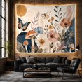 thumbnail image 6 of Cottagecore Mushrooms with Butterflies and Flowers, Peaceful Cottagecore Style for Nature Lovers, Botanical Wall Decor Housewarming Gift, Tapestry Wall Hanging for Bedroom and Dorm, 6 of 7