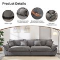 thumbnail image 2 of 125'' Modular Sectional Sofa, Sailing Design 3 Seater Sofa with Storage, Modern Deep Seat Sofa with Throw Pillows & Upholstered Seat Cushion, for Living Room Bedroom Apartment, Gray, 2 of 9