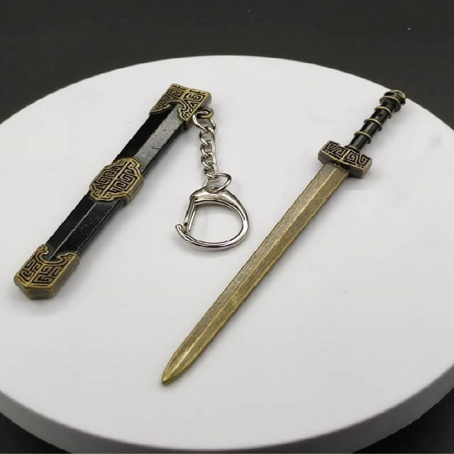 Ancient Famous Sword Metal Weapon Key Chain Pendant - Add a Touch of History to Your Look!