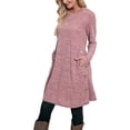 thumbnail image 4 of Vestido de punto para mujer, vestido de manga larga, vestido suéter para mujer, vestido túnica, vestido jersey con botones y bolsillos, 4 of 6