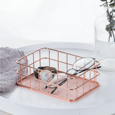 Store Novelty - Smart Novelty Metal Storage Basket Mesh Crate Vintage Kitchen Office Storage Desk Organiser