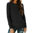 thumbnail image 2 of AherBiu Womens T Shirts Long Sleeve Crewneck Basic Layer Comfy Top Tees Undershirts Solid Color Blouse, 2 of 6