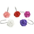 thumbnail image 6 of 12 PCS Home Fashion Decorative Anti Rust Shower Curtain Hooks Rose Design Shower Curtain Rings Hooks (RED), 6 of 11