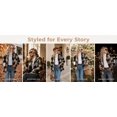 thumbnail image 5 of Cuteduck Women's Fuzzy Plaid Cardigan Coat – Lapel Zip Up Double-Sided Sherpa Fleece Mid-Length Jacket S-XL, 5 of 7