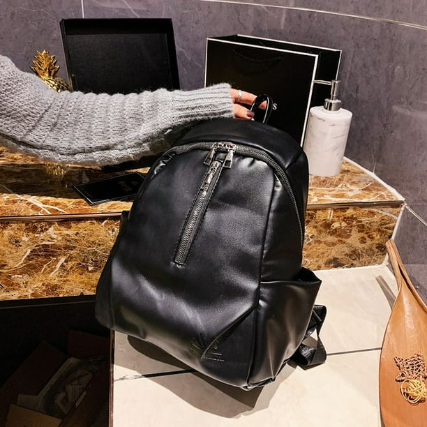 Bolsa Mochilas escolares de piel sintetica para mujer morrales escolares de piel Ehuebsd sintetica a la moda de un solo Color con cremallera para estudiantes Bodega Aurrera en linea