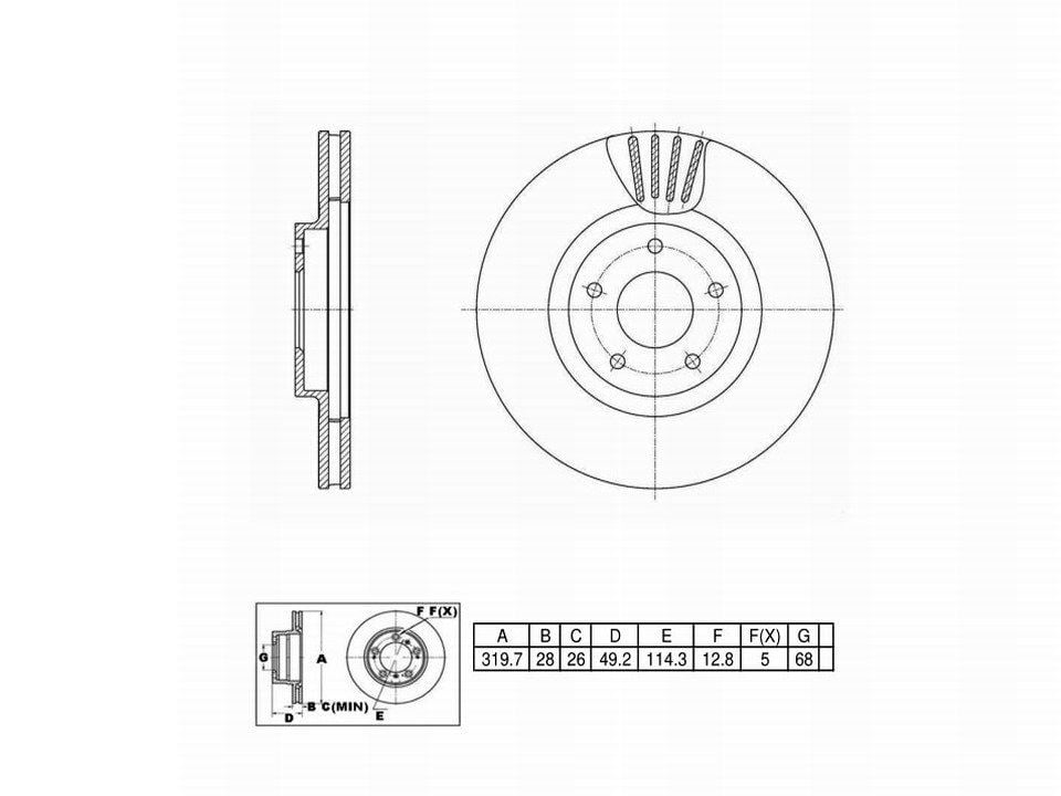 Winstop Brake Rotor, Front WS245261, Infiniti QX70 2019-2014