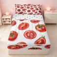 thumbnail image 2 of Erosebridal Cute Tomato Zipper Queen Comforter Set with Fitted Sheet and 2 Pillowcases for Girls, Cartoon Vegetable Zipper Bedding Set, Polka Dots Reversible, 2 of 7