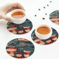 thumbnail image 7 of Disketp Vintage American Flag Elephant Funny Coasters,6 Pcs Leather Coasters with Holder, Perfect Housewarming Hostess Gifts,Protect Furniture from Water Marks Scratch and Damage,Round Shape, 7 of 7