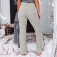 thumbnail image 4 of Nafuu Females Thermal Underwear Pants Casual Sweat Elastic High Waist Solid Color Full Length Winter Classic Vacation Thermal Wear, 4 of 7