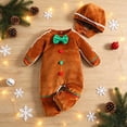 thumbnail image 2 of sdbrld My First Christmas Baby Boy Girl Outfit Newborn Long Sleeve Jumpsuit with Hat 2Pcs Set Infant Xmas Clothes Sizes 0-3 Months, 2 of 9