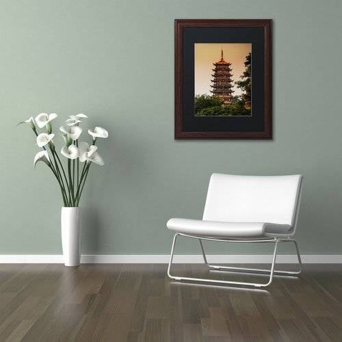 Trademark Fine Art "Light Pagoda" Canvas Art by Philippe Hugonnard, Black Matte, Wood Frame