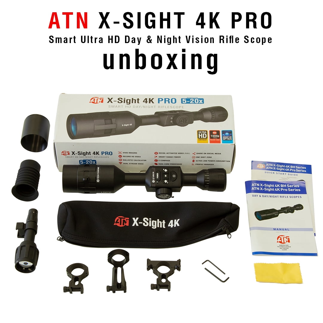 ATN X-Sight-4K 5-20x Pro Edition Smart Day/Night Hunting Rifle Scope, Mossy Oak
