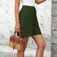 thumbnail image 5 of Hurxie Womens Shorts Lightweight Bermuda Shorts for Women Casual 5 Inch Inseam Summer Linen Shorts with Pockets Army Green,S, 5 of 8