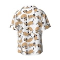 thumbnail image 2 of Wukai Dachshund Dog Puppy Men's Casual Short-Sleeve Button Down Shirt - Lightweight Summer Dress Shirt for Daily Wear-XX-Large, 2 of 7