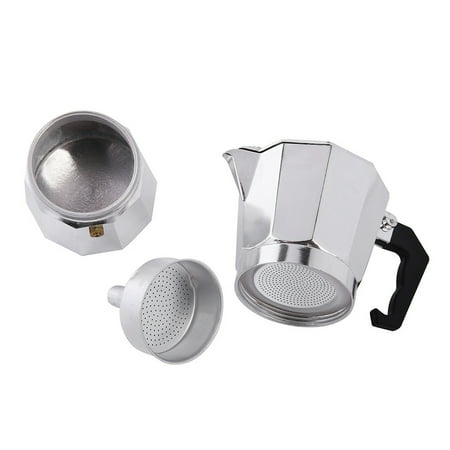 

Aluminium Mocha Coffee Pot Tea Pot European Style Coffee Maker Octagonal Coffee Percolator (12Cup 600ML)