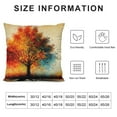 thumbnail image 5 of Orinice  Fall Throw Pillow Cushion Cover, Curvy Tree with Various Different Falling Leaves Cartoon Style Illustration, Decorative Square Accent Pillow Case,  White, 5 of 5