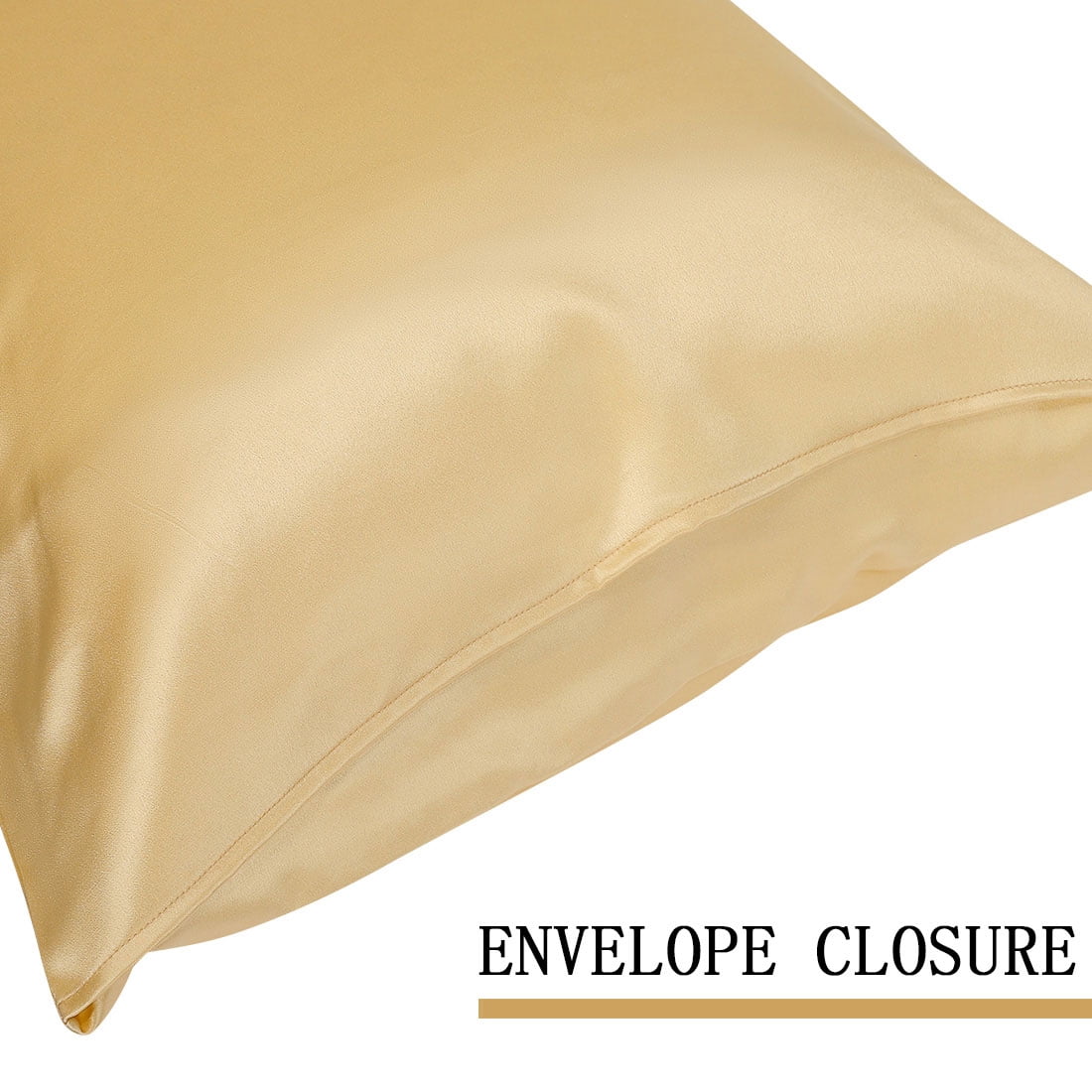 PiccoCasa 22 Momme Silk Pillowcase for Hair and Skin, King Champagne