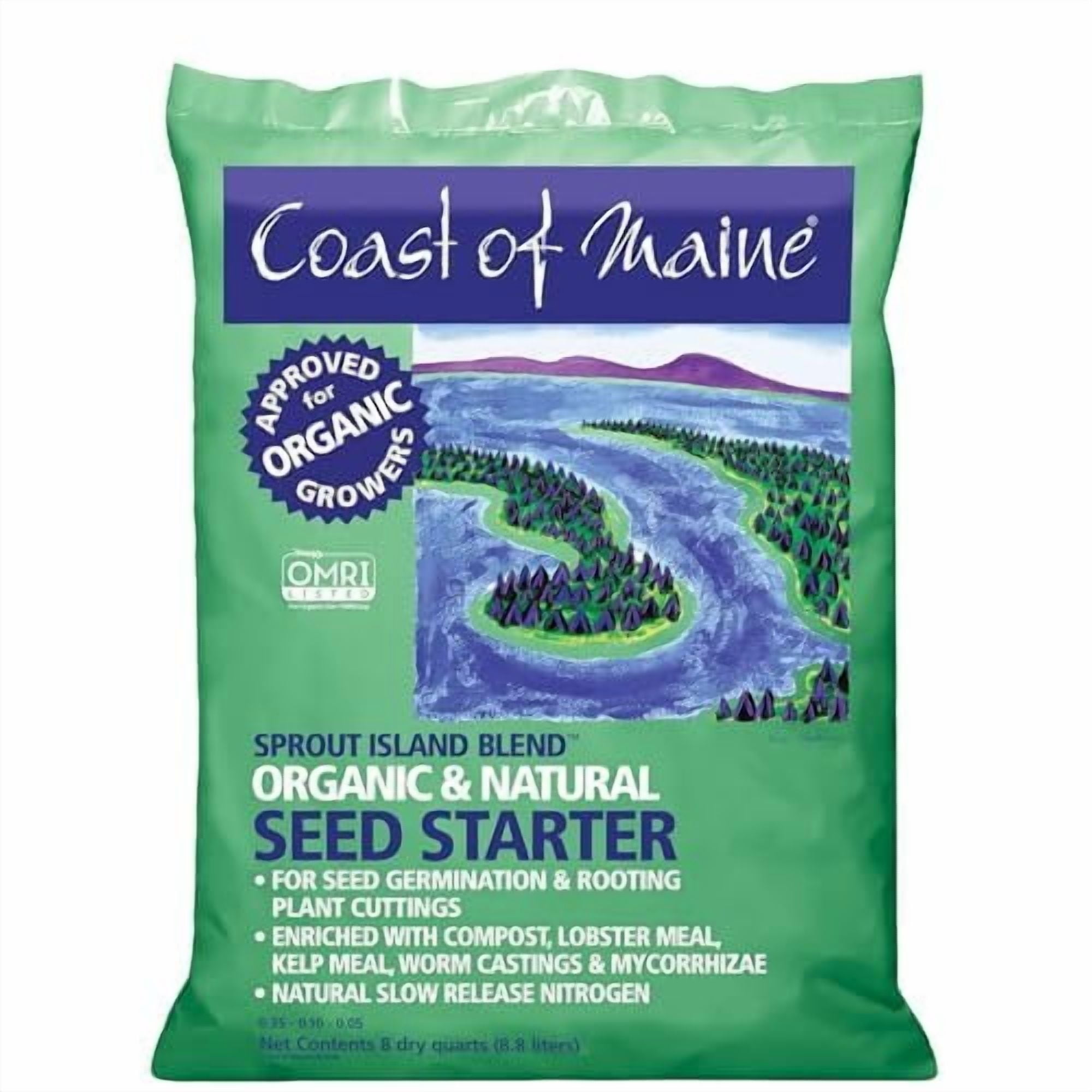 Coast of Maine, 8qt Pack of 4 Sprout Island Blend, Organic & Natural Seed Starter for Seed Germination & Root Plant Cuttings