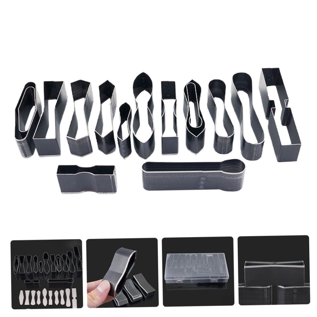 Luxshiny 15-Piece Dark Grey Hole Punch Chisel Set for Crafting High Density Metal Tools