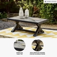thumbnail image 3 of Signature Design by Ashley Beachcroft Rectangular Outdoor Cocktail Table, Black Frame, Light Gray Porcelain Top, Farmhouse X-Leg, 3 of 9