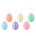 thumbnail image 2 of Dserhfy 6 Pcs Easter Egg Paper Ornaments 3D Colorful Honeycomb Easter Egg Ball Ornament for Kindergarden Shoping Mall Classroom Tree Decoration, 2 of 8