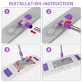 thumbnail image 6 of Microfiber Floor Mop for Dry and Wet Floor Cleaning, Dust Mops for Floors with 3 Washable Mop Pads Cloth, Multifunctional Flat Mop with Adjustable Handle for Hardwood, Marble, Tile Floor Mopping, Pur, 6 of 7