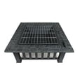 thumbnail image 2 of Multifunctional Fire Pit Table 32in Square Metal Firepit Stove Backyard Patio Garden Fireplace for Camping, Outdoor Heating, Bonfire and Picnic- Antique Gray, 2 of 11