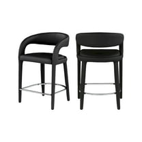 Meridian Furniture Sylvester Black Vegan Leather Stool