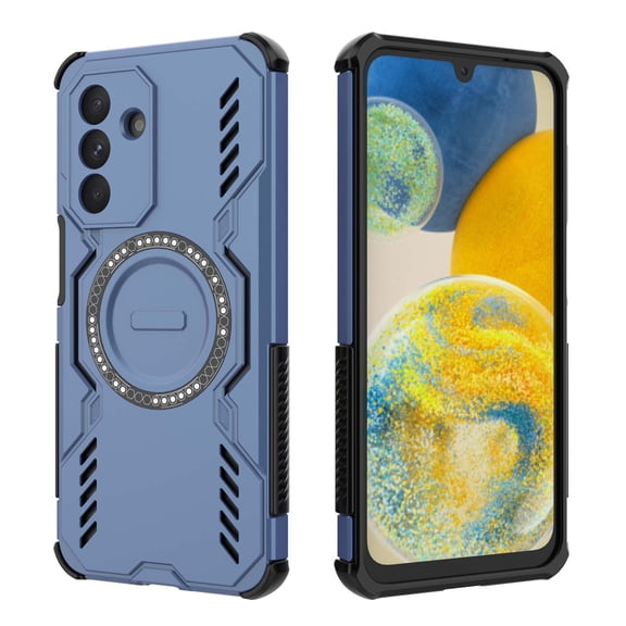 For Samsung Galaxy A37 Magnetic Phone Case,Military-Grade Drop Protection,Compatible with Mag-Safe,Heavy Duty Tough Rugged Shockproof Dropproof Grip Armored Slim Phone Case Cover,Blue