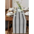 thumbnail image 2 of Black Grey Striped Table Runners 90 Inches Long, Cotton Linen Fabric Table Runner Dresser Scarf, Horizontal Lines Simple Minimalist Tablerunner for Party/Kitchen/Dinner/Wedding Decor 13''x90'', 2 of 7