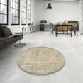 thumbnail image 3 of Ahgly Company Indoor Round Contemporary Brown Abstract Area Rugs, 6' Round, 3 of 6