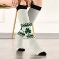 thumbnail image 2 of St. Paddy's Day Fun and Crazy Patterned Socks Breathable Cotton Unisex Novelty Design for Men and Women Green Thigh High Stockings, 2 of 7