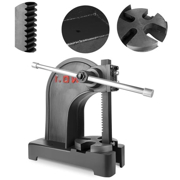 Arbor presses, 1 Ton Manual Arbor Press, 5.9 Inch Max Height, Manual Press is Suitable for Punching, Bending, Stretching and Forming Tasks in Workshops and Garages(Black)