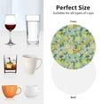 thumbnail image 5 of Leather Coasters with Heat-resistant for Drinks, Cute Lemon Purple Flower Leaves -标题2 Round Shape, 5 of 5