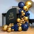 thumbnail image 1 of Kit de guirnaldas con globos JHESAO, azul marino y dorado, 121 piezas, 1 of 7