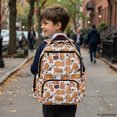 thumbnail image 6 of FUIALDOLG Capybara Coffee School Bag with Breathable Padded Straps, 17 Inch Durable Multi Pocket Bookbag for Elementary Back to School, 6 of 9