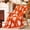 Orange Fall Harvest, variant on Snuggle Sac Halloween Throw Blanket, Soft Reversible Microfiber Jacquard Knit with Pumpkin, Maple Leaf and Wheat Design, Orange, 50 x 60 Inches