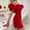 DT-Red, variant on Women's Off-Shoulder Puff Sleeve Dress-Short-Polyester-for Cocktail Party/Night Out-Dramatic Puff Sleeves