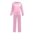 thumbnail image 4 of Family Pjs Matching Sets Christmas Silk Pajamas Long Sleeve Crew Neck Soft Loungewear 2 Piece Matching Fall Pajamas, 4 of 8