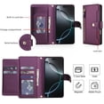 thumbnail image 2 of For IPhone 15 Pro Max 6.7-inch RFID Blocking Protective Purse Wallet Case For Women Men Multi-Card Slots Zipper Pocket Detachable Shoulder Strap And Wrist Strap,Shockproof Phone Case,Dark purple, 2 of 8