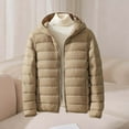 thumbnail image 7 of Zedker Winter Coats For Women Plus Size Winter Warm Loose Plush Zip Hooded Jacket Coat Women's Winter Thicken Puffer Coat Plush Cotton Warm Jacket Brown M, 7 of 7