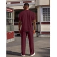 thumbnail image 3 of COOFANDY Men' 2 Pieces Outfits Casual Quarter Zip Polo Shirt and Jogging Pants Summer Tracksuits Set, 3 of 6