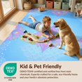 thumbnail image 4 of Design&I 8'x10' Washable Area Rug Extra Large Skid-Resistant Low Profile Aesthetic Motif Pastel Bubble Kawaii Scale Purple Mermaid Refined for Living Room, Family, 4 of 7