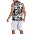 thumbnail image 2 of Naloa Four Running Horses Basketball Jersey Reversible Men's Mesh Athletic Sports Shirts Training Practice S-4XLLarge, 2 of 6